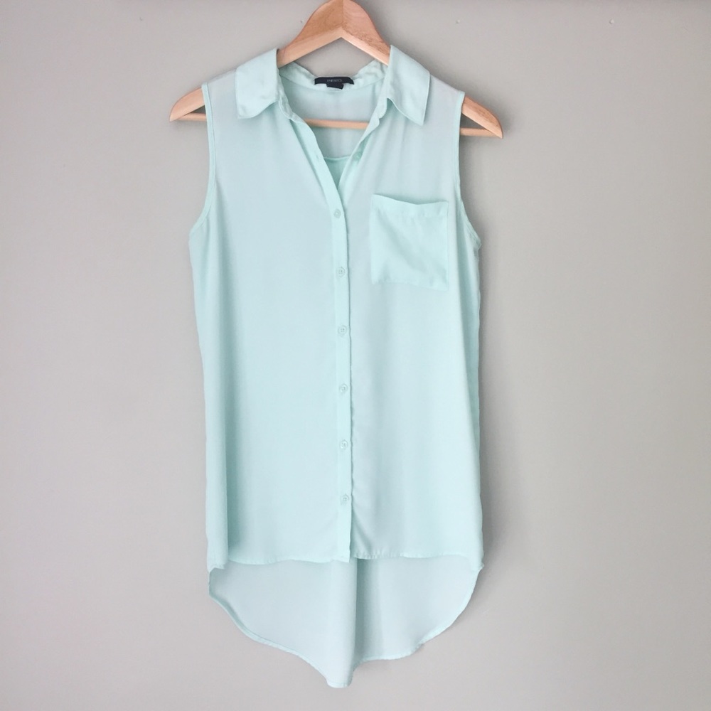 Forever 21 High-Low Button Down Blouse